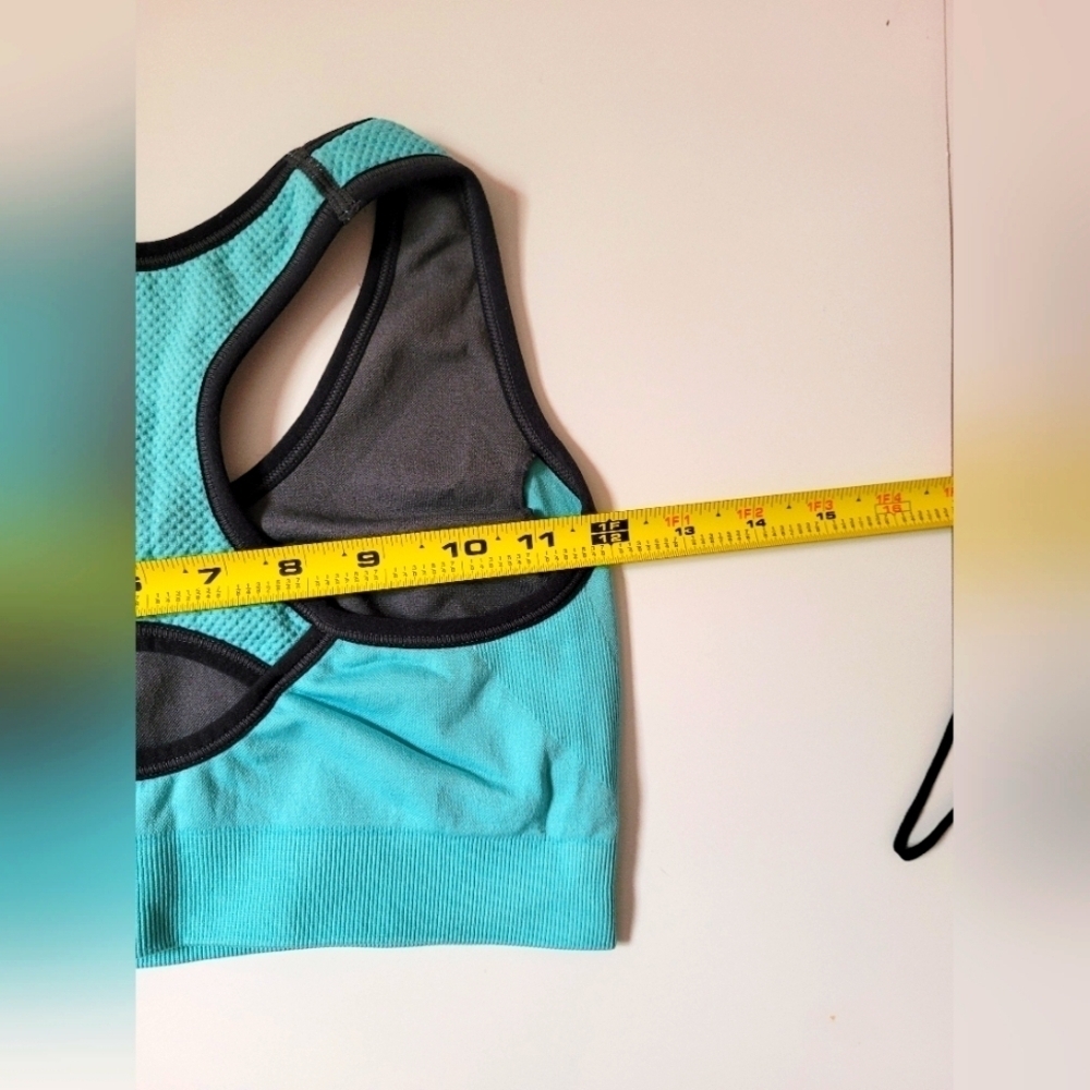 Essentials Blue Sports Bra with Racerback Design - Picture 11 of 11